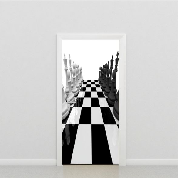 Decalque de parede de jogo de xadrez, estratégia, negócios, escritório,  decoração, criativos, janela, porta, adesivos de vinil, papel de parede q911