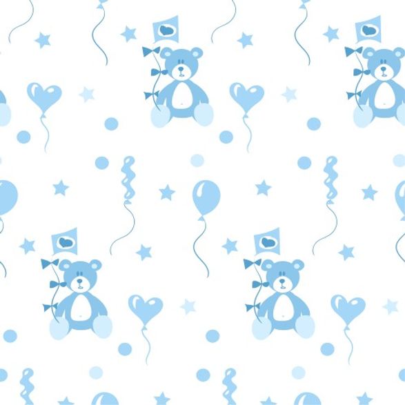 Papel De Parede Adesivo Infantil Azul Quarto De Bebe Ursinho De Pipa Defacile