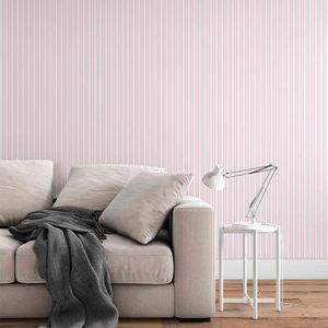 Papel De Parede Adesivo Listrado Para Quarto De Menina Moranguinho Lt18051