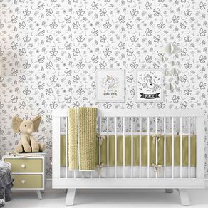 Papel-De-Parede-Adesivo-Infantil-Borboletas-Preto-E-Branco Papel-De-Parede-Adesivo-Infantil-Borboletas-Preto-E-Branco