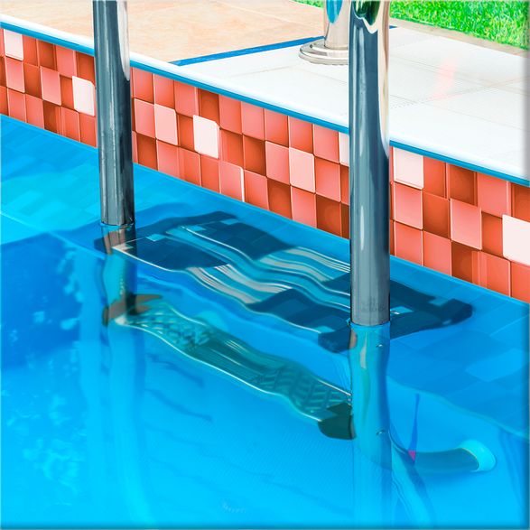 Papel de parede xadrez azul piscina