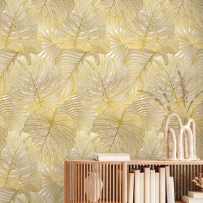 Ambiente-com-papel-de-parede-folhas-douradas-gold Ambiente-com-papel-de-parede-folhas-douradas-gold