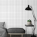 Quarto-com-papel-de-parede-grid-preto-e-branco Quarto-com-papel-de-parede-grid-preto-e-branco