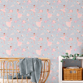 Quarto-decorado-com-papel-de-parede-infantil-menina-flores-bailarina Quarto-decorado-com-papel-de-parede-infantil-menina-flores-bailarina