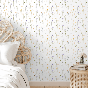 Quarto-com-papel-de-parede-infantil-flores Quarto-com-papel-de-parede-infantil-flores