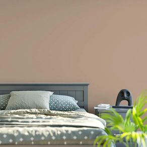 Quarto-com-papel-de-parede-liso-noz-moscada Quarto-com-papel-de-parede-liso-noz-moscada