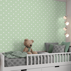 Quarto-infantil-com-papel-de-parede-texturizado-verde Quarto-infantil-com-papel-de-parede-texturizado-verde